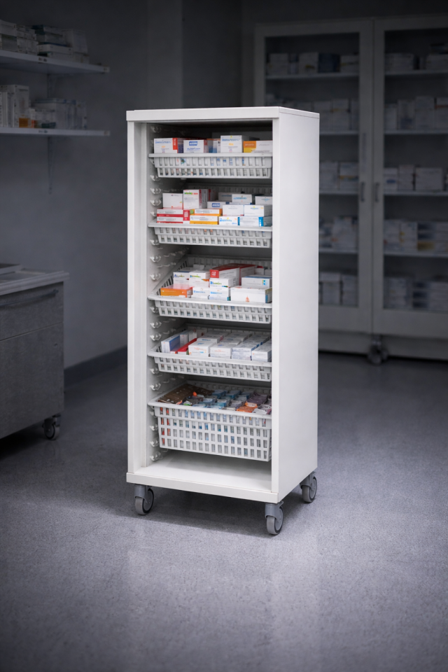 Medizinischer Wagen mit modularen Körben